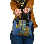 Personalised Parramatta Eels Shoulder Handbag Polynesian Tribal Pattern With Rugby Eel Mascot Art