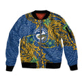 Personalised Parramatta Eels Sleeve Zip Bomber Jacket Polynesian Tribal Pattern With Rugby Eel Mascot Art