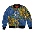 Personalised Parramatta Eels Sleeve Zip Bomber Jacket Polynesian Tribal Pattern With Rugby Eel Mascot Art