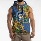 Personalised Parramatta Eels Sleeveless Hoodie Polynesian Tribal Pattern With Rugby Eel Mascot Art