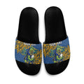 Personalised Parramatta Eels Slide Sandals Polynesian Tribal Pattern With Rugby Eel Mascot Art