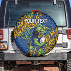 Personalised Parramatta Eels Spare Tire Cover Polynesian Tribal Pattern With Rugby Eel Mascot Art