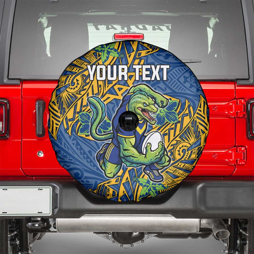 Personalised Parramatta Eels Spare Tire Cover Polynesian Tribal Pattern With Rugby Eel Mascot Art