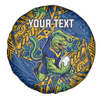 Personalised Parramatta Eels Spare Tire Cover Polynesian Tribal Pattern With Rugby Eel Mascot Art