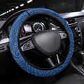 Parramatta Eels Steering Wheel Cover Polynesian Tribal Pattern With Rugby Eel Mascot Art