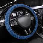 Parramatta Eels Steering Wheel Cover Polynesian Tribal Pattern With Rugby Eel Mascot Art