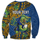 Personalised Parramatta Eels Sweatshirt Polynesian Tribal Pattern With Rugby Eel Mascot Art