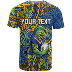 Personalised Parramatta Eels T Shirt Polynesian Tribal Pattern With Rugby Eel Mascot Art