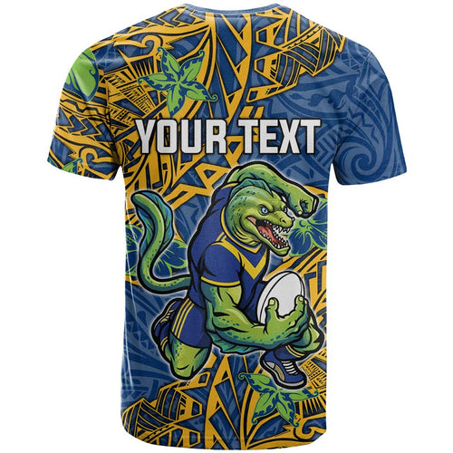 Personalised Parramatta Eels T Shirt Polynesian Tribal Pattern With Rugby Eel Mascot Art