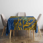 Personalised Parramatta Eels Tablecloth Polynesian Tribal Pattern With Rugby Eel Mascot Art