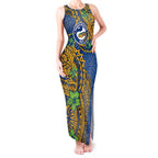 Personalised Parramatta Eels Tank Maxi Dress Polynesian Tribal Pattern With Rugby Eel Mascot Art