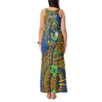Personalised Parramatta Eels Tank Maxi Dress Polynesian Tribal Pattern With Rugby Eel Mascot Art