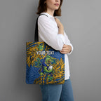 Personalised Parramatta Eels Tote Bag Polynesian Tribal Pattern With Rugby Eel Mascot Art