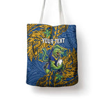 Personalised Parramatta Eels Tote Bag Polynesian Tribal Pattern With Rugby Eel Mascot Art