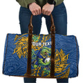 Personalised Parramatta Eels Travel Bag Polynesian Tribal Pattern With Rugby Eel Mascot Art