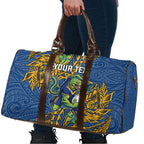 Personalised Parramatta Eels Travel Bag Polynesian Tribal Pattern With Rugby Eel Mascot Art