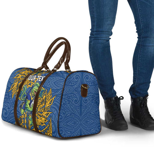Personalised Parramatta Eels Travel Bag Polynesian Tribal Pattern With Rugby Eel Mascot Art