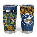 Personalised Parramatta Eels Tumbler Cup Polynesian Tribal Pattern With Rugby Eel Mascot Art