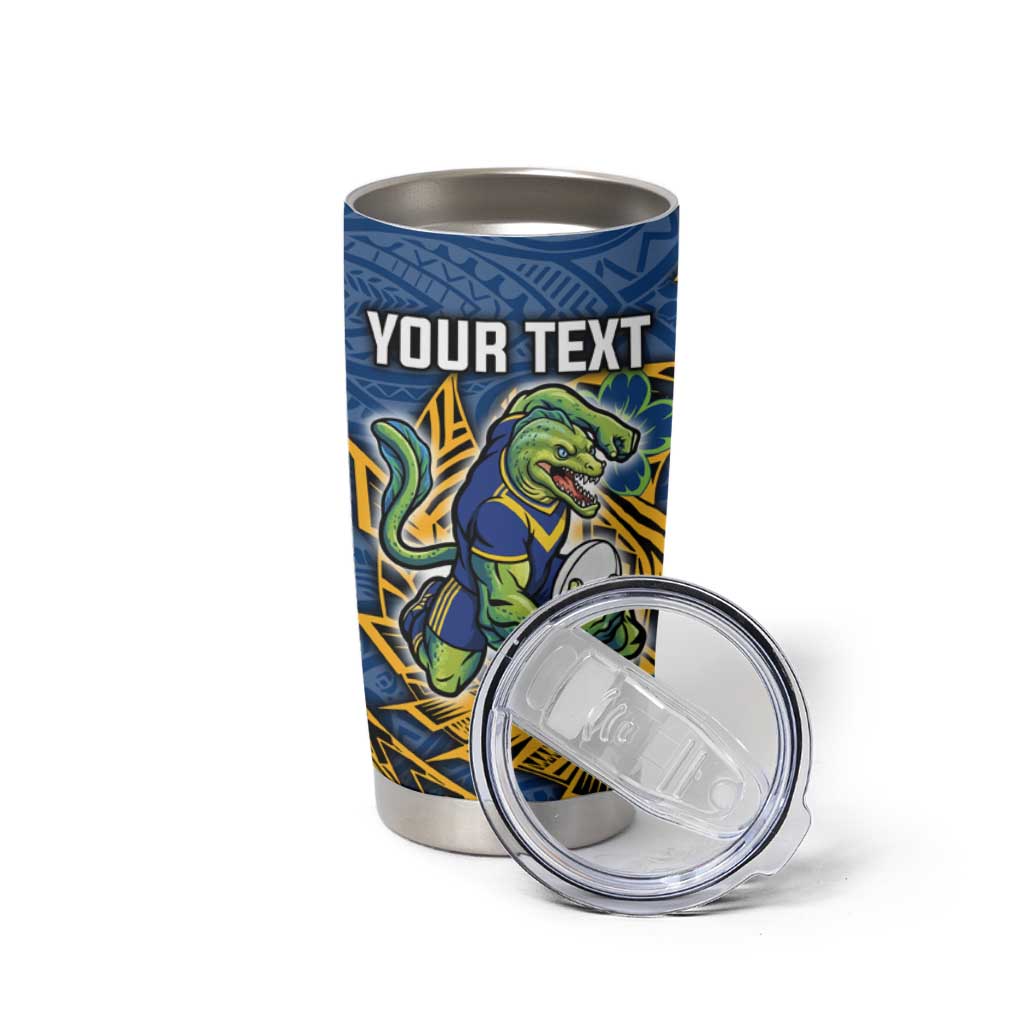 Personalised Parramatta Eels Tumbler Cup Polynesian Tribal Pattern With Rugby Eel Mascot Art