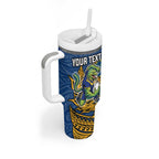 Personalised Parramatta Eels Tumbler With Handle Polynesian Tribal Pattern With Rugby Eel Mascot Art