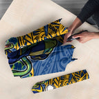 Personalised Parramatta Eels Umbrella Polynesian Tribal Pattern With Rugby Eel Mascot Art