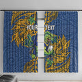 Personalised Parramatta Eels Window Curtain Polynesian Tribal Pattern With Rugby Eel Mascot Art