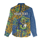 Personalised Parramatta Eels Women Casual Shirt Polynesian Tribal Pattern With Rugby Eel Mascot Art