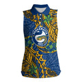 Personalised Parramatta Eels Women Sleeveless Polo Shirt Polynesian Tribal Pattern With Rugby Eel Mascot Art