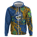 Personalised Parramatta Eels Zip Hoodie Polynesian Tribal Pattern With Rugby Eel Mascot Art