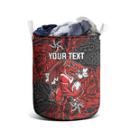 Personalised St. George Illawarra Dragons Laundry Basket Polynesian Tribal Pattern With Rugby Dragon Mascot Art