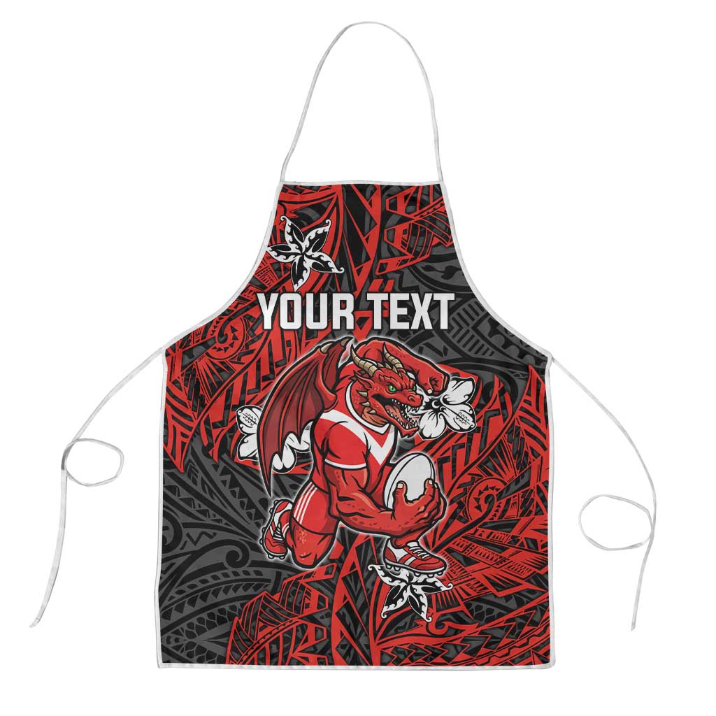 Personalised St. George Illawarra Dragons Apron Polynesian Tribal Pattern With Rugby Dragon Mascot Art