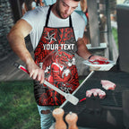 Personalised St. George Illawarra Dragons Apron Polynesian Tribal Pattern With Rugby Dragon Mascot Art