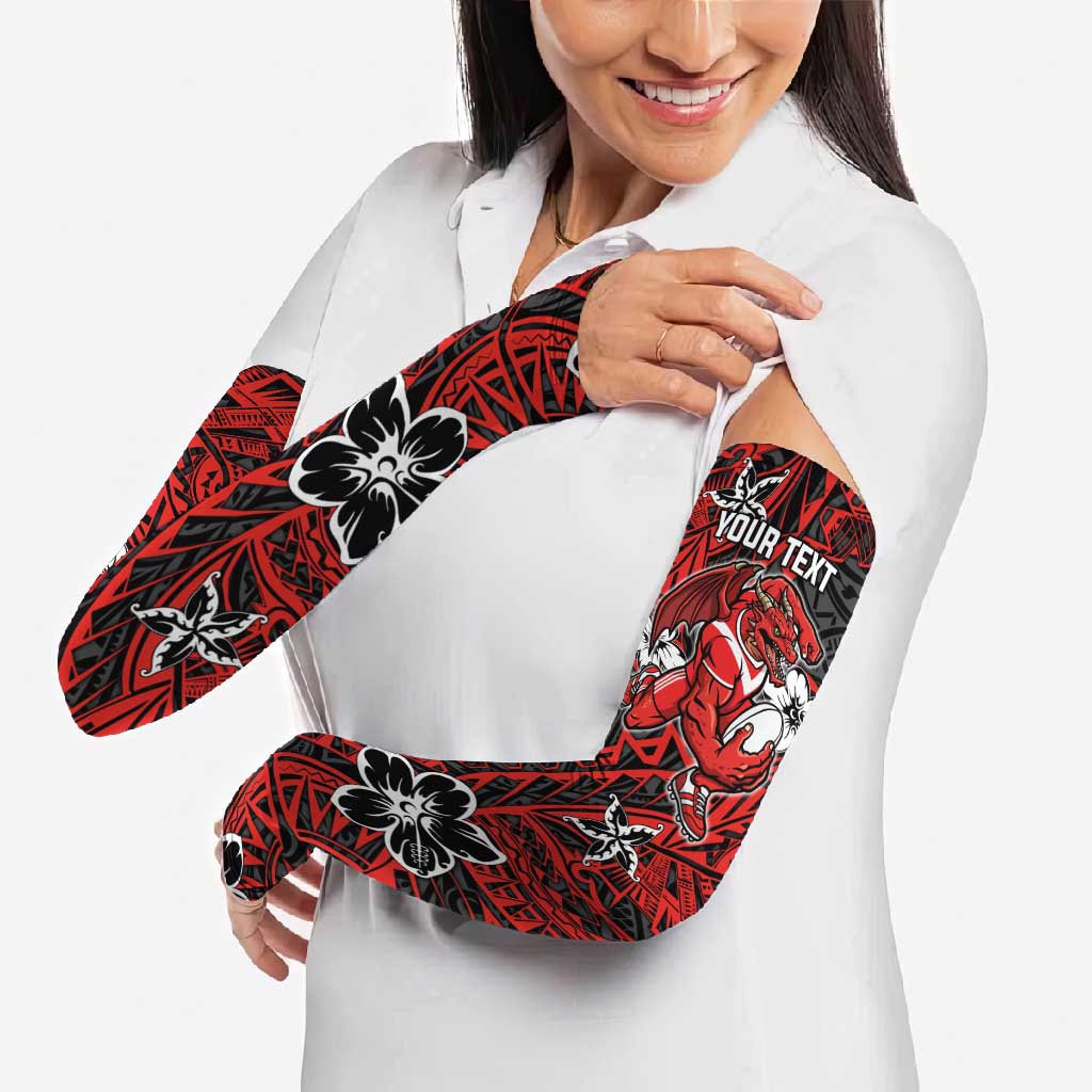 Personalised St. George Illawarra Dragons Arm Sleeves Polynesian Tribal Pattern With Rugby Dragon Mascot Art