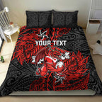 Personalised St. George Illawarra Dragons Bedding Set Polynesian Tribal Pattern With Rugby Dragon Mascot Art