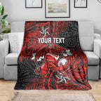 Personalised St. George Illawarra Dragons Blanket Polynesian Tribal Pattern With Rugby Dragon Mascot Art