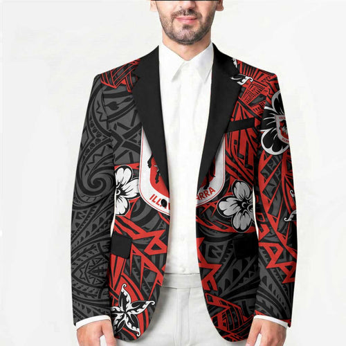 Personalised St. George Illawarra Dragons Blazer Polynesian Tribal Pattern With Rugby Dragon Mascot Art