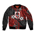 Personalised St. George Illawarra Dragons Bomber Jacket Polynesian Tribal Pattern With Rugby Dragon Mascot Art