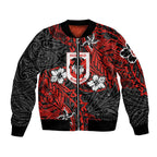 Personalised St. George Illawarra Dragons Bomber Jacket Polynesian Tribal Pattern With Rugby Dragon Mascot Art