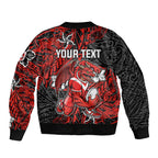 Personalised St. George Illawarra Dragons Bomber Jacket Polynesian Tribal Pattern With Rugby Dragon Mascot Art