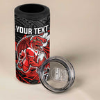 Personalised St. George Illawarra Dragons 4 in 1 Can Cooler Tumbler Polynesian Tribal Pattern With Rugby Dragon Mascot Art
