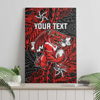 Personalised St. George Illawarra Dragons Canvas Wall Art Polynesian Tribal Pattern With Rugby Dragon Mascot Art