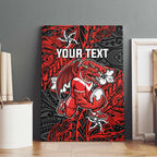 Personalised St. George Illawarra Dragons Canvas Wall Art Polynesian Tribal Pattern With Rugby Dragon Mascot Art