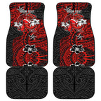 Personalised St. George Illawarra Dragons Car Mats Polynesian Tribal Pattern With Rugby Dragon Mascot Art
