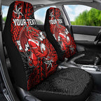 Personalised St. George Illawarra Dragons Car Seat Cover Polynesian Tribal Pattern With Rugby Dragon Mascot Art