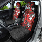 Personalised St. George Illawarra Dragons Car Seat Cover Polynesian Tribal Pattern With Rugby Dragon Mascot Art