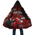 Personalised St. George Illawarra Dragons Cloak Polynesian Tribal Pattern With Rugby Dragon Mascot Art