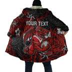 Personalised St. George Illawarra Dragons Cloak Polynesian Tribal Pattern With Rugby Dragon Mascot Art