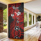 Personalised St. George Illawarra Dragons Door Cover Polynesian Tribal Pattern With Rugby Dragon Mascot Art