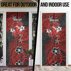 Personalised St. George Illawarra Dragons Door Cover Polynesian Tribal Pattern With Rugby Dragon Mascot Art
