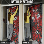 Personalised St. George Illawarra Dragons Door Cover Polynesian Tribal Pattern With Rugby Dragon Mascot Art